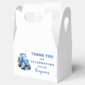 ブルートラクターゲーブルボックステンプレートボーイ誕生日 フェイバーボックス (オープン)