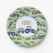 ブルートラクタートラックファームプロデュース誕生日 ペーパープレート (正面)