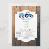 ブルートラクタートラックファームプロデュース誕生日 招待状 (正面)