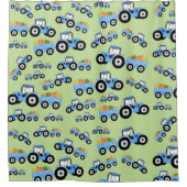 ブルートラクタートラックファームプロデュース シャワーカーテン (正面)