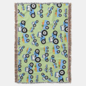 ブルートラクタートラックファームプロデュース スローブランケット (正面縦)