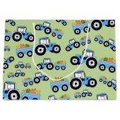 ブルートラクタートラックファームプロデュース ラージペーパーバッグ (正面)