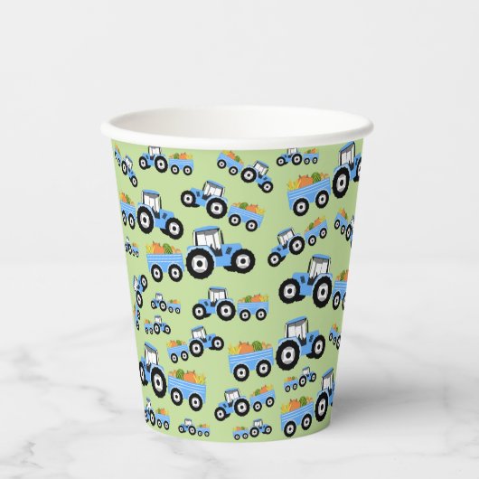 ブルートラクタートラックファームプロデュース 紙コップ (正面)