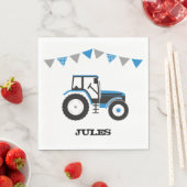 ブルートラクターバースデーパーティー紙ナプキンス スタンダードランチョンナプキン (インサイチュ)