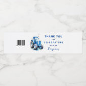 ブルートラクター誕生日ウォーターボトルラベルラッパー ペットボトルラベル (シングルラベル)