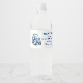 ブルートラクター誕生日ウォーターボトルラベルラッパー ペットボトルラベル (正面)