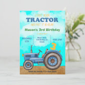 ブルートラクター誕生日招待状 招待状 (スタンド正面)