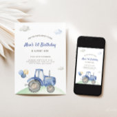 ブルートラクター誕生日招待状 招待状