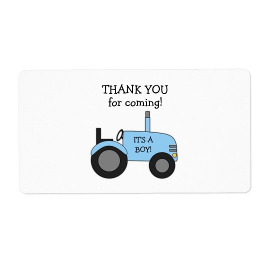 ブルートラクター赤ちゃんシャワー特典ラベル ラベル (正面)