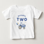 ブルートラクター2nd誕生日Tシャツ ベビーTシャツ (正面)