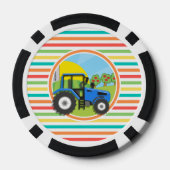 ブルートラクター;明るいレインボーストライプズ ポーカーチップ (裏面)