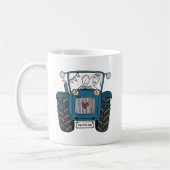 ブルートラクパーソナライズされたタカントリー結婚式の贈り物 コーヒーマグカップ (左)