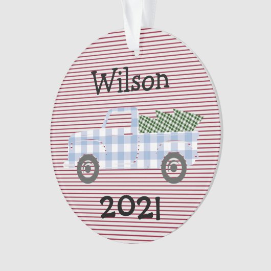 ブルートラックとのレビューオーナメント中の子年 オーナメント (正面)