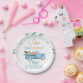 ブルートラックウィンターオネダーランド誕生日 ペーパープレート (パーティー)