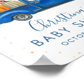 ブルートラックオータムカボチャ秋ベビーシャワーウェルカム ポスター (角)