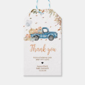 ブルートラックカボチャ赤ちゃんシャワーメッセージカード ギフトタグ (正面)