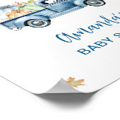 ブルートラックカボチャ赤ちゃんシャワー歓迎サイン ポスター (角)