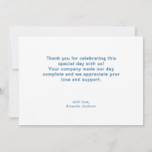 ブルートラックカボチャ赤ちゃんシャワー サンキューカード (裏面)