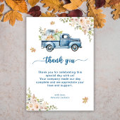 ブルートラックカボチャ赤ちゃんシャワー サンキューカード