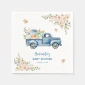 ブルートラックカボチャ赤ちゃんシャワー スタンダードカクテルナプキン (正面)