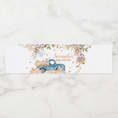 ブルートラックカボチャ赤ちゃんシャワー ペットボトルラベル (シングルラベル)