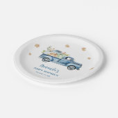 ブルートラックカボチャ赤ちゃんシャワー ペーパープレート (アングル)
