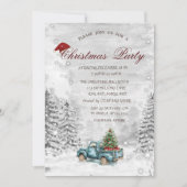 ブルートラックパインツリー雪の森クリスマス 招待状 (正面)