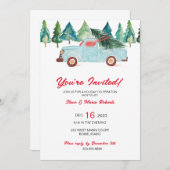 ブルートラックホリデーパーティー招待状 招待状 (正面/裏面)