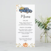 ブルートラックメニュー、編集可能なカボチャ印刷可能メニュー メニュー (スタンド正面)