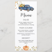 ブルートラックメニュー、編集可能なカボチャ印刷可能メニュー メニュー (正面)