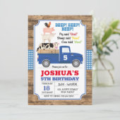 ブルートラック誕生日招待状。ファーム招待状 招待状 (スタンド正面)