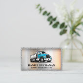 ブルートラック車 |金属 名刺 (スタンド正面)