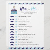 ブルートラベルシャワーベビーブライダル彼または彼女のゲーム (正面/裏面)