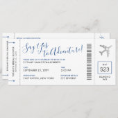 ブルートラベルテーマブライダルシャワー搭乗券 招待状 (正面/裏面)