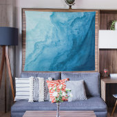 ブルートランクティ海波自然抽象芸術アート タペストリー