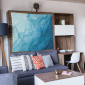 ブルートランクティ海波自然抽象芸術アート タペストリー