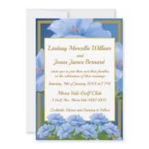 ブルートランペットフラワーズ庭園の結婚式招待状