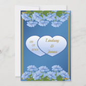 ブルートランペットフラワーズ庭園の結婚式招待状 招待状 (裏面)