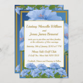 ブルートランペットフラワーズ庭園の結婚式招待状 招待状 (正面/裏面)