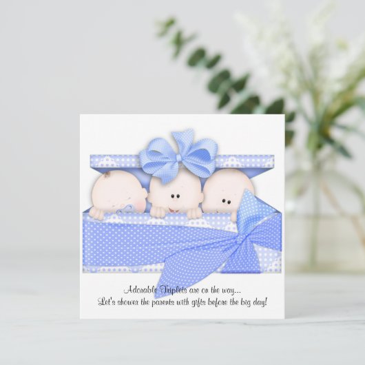 ブルートリプレットベビーシャワー招待状発表 招待状 (スタンド正面)