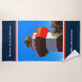 ブルートリミングヒルトンヘッドハーバータウンライトハウス ビーチタオル (正面)