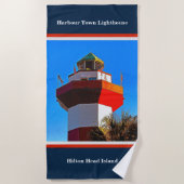 ブルートリミングヒルトンヘッドハーバータウンライトハウス ビーチタオル (正面)