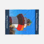 ブルートリミングヒルトンヘッドハーバータウンライトハウス フリースブランケット (正面(横))