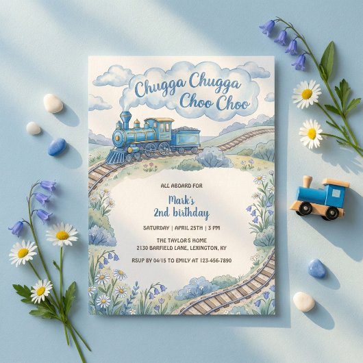ブルートレインの少年 誕生日おめでとう Chugga Chugga Choo Choo 招待状
