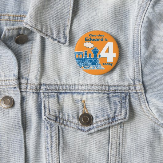 ブルートレインの誕生日の名前と年齢オレンジバッジ 缶バッジ (インサイチュ)