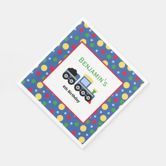 ブルートレインエンジン及び石炭車誕生日 スタンダードランチョンナプキン (角)