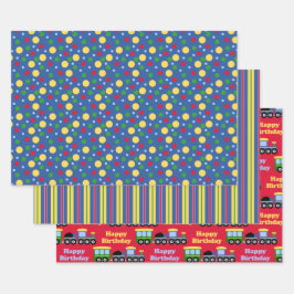 ブルートレインエンジン及び石炭車誕生日 ラッピングペーパーシート