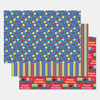 ブルートレインエンジン及び石炭車誕生日 ラッピングペーパーシート