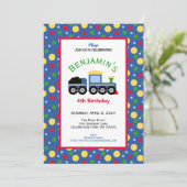 ブルートレインエンジン及び石炭車誕生日 招待状 (スタンド正面)