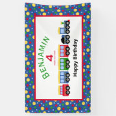 ブルートレインエンジン及び石炭車誕生日 横断幕 (縦)